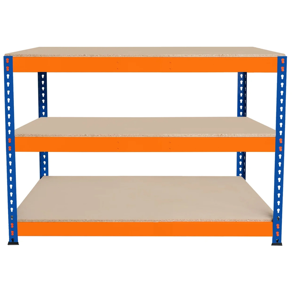 MonsterShop S-Rax 3 Shelf Blue and Orange Workbench 120 x 60cm Image 3