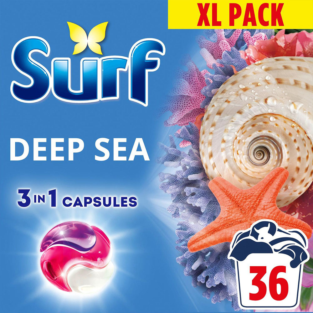 Surf 3 in 1 Deep Sea Washing Capsules 36 Washes 6 Pack Image 4