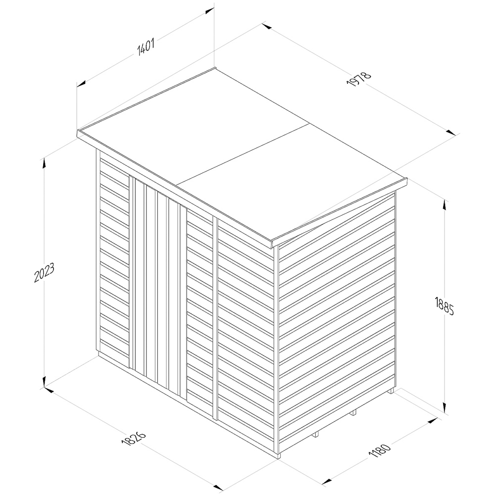 Forest Garden 6 x 4ft Beckwood Shiplap Pent Shed Image 9
