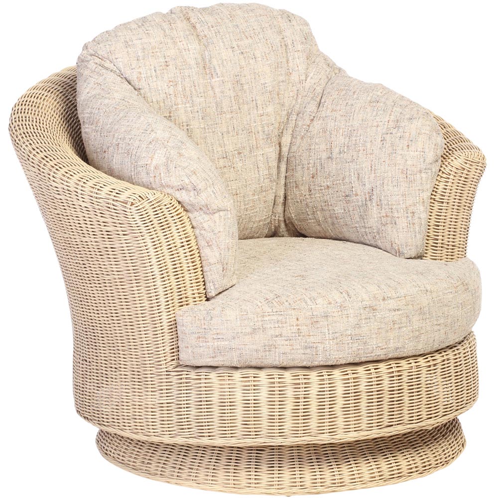 Desser Furniture Burford Natural Rattan and Farrow Swivel Tub Chair Image 2