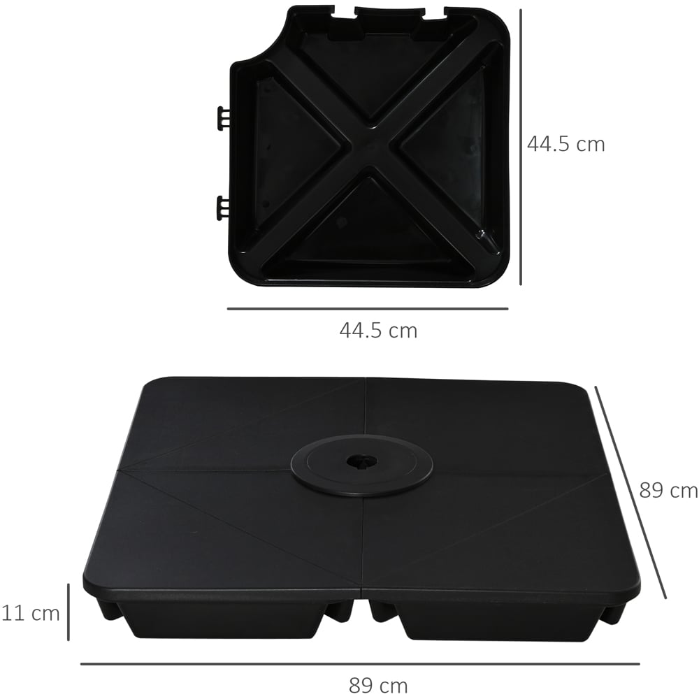 Outsunny 4 Piece Black Parasol Base Image 6