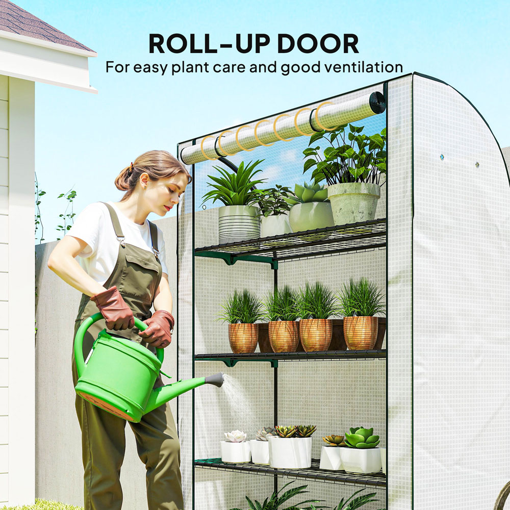 Outsunny White PE Cover 3.9 x 1.6ft Mini Greenhouse Image 6