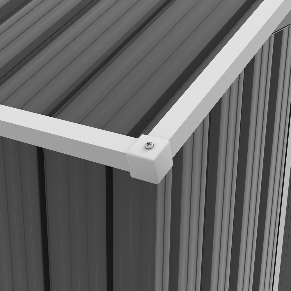 Outsunny 6.5 x 3.5ft Dark Grey Metal Storage Shed Image 3