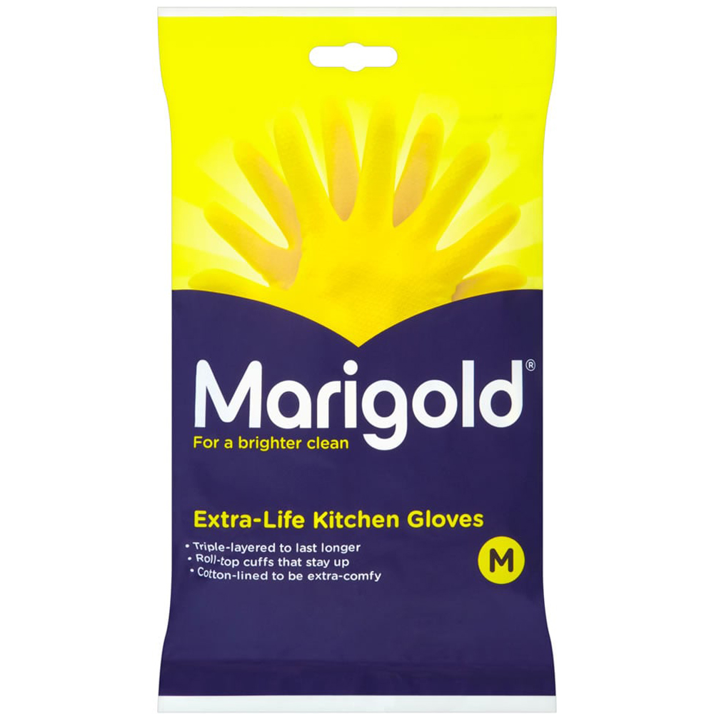 Marigold Medium Extra Life Kitchen Gloves Image 1