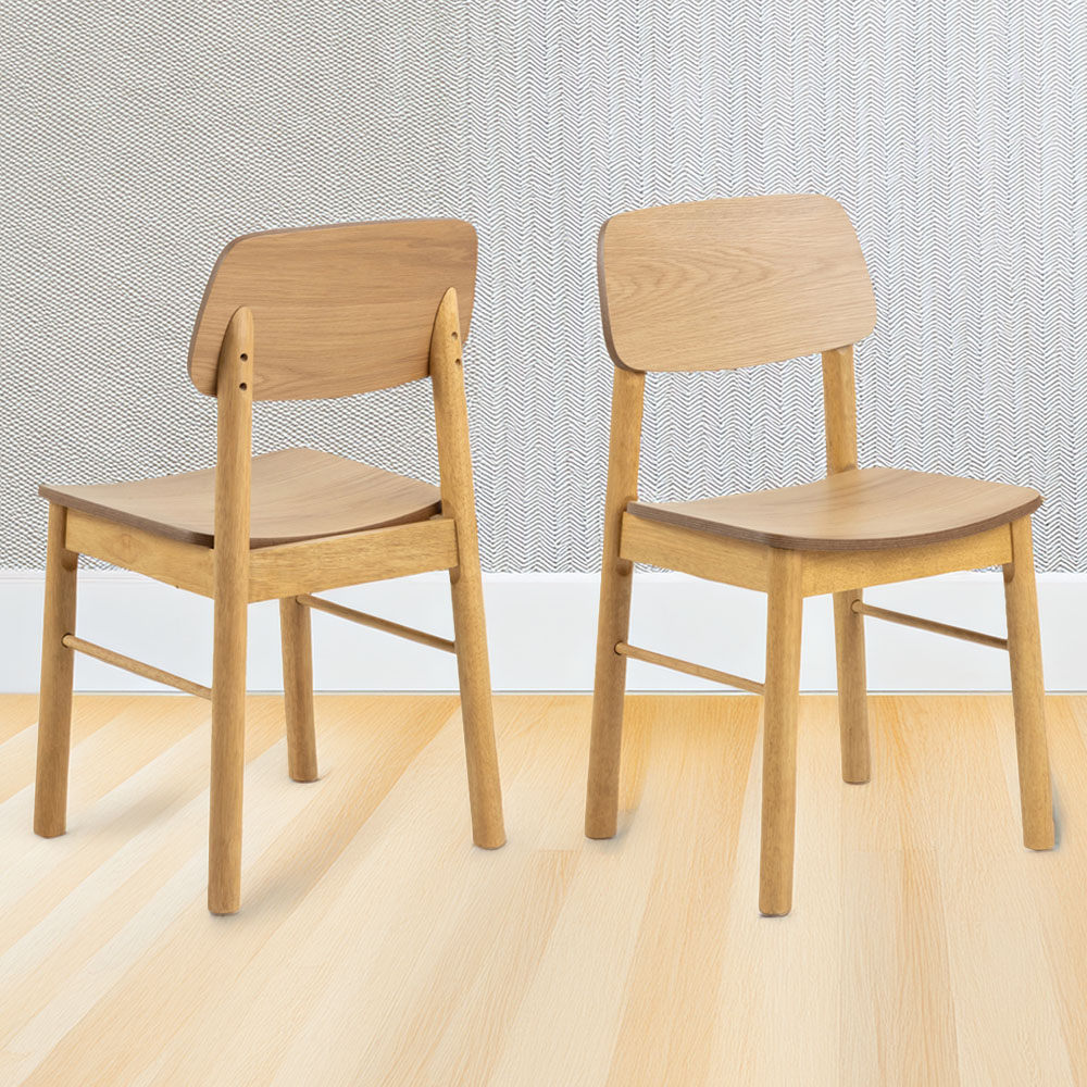 Florence Barlow Set of 2 Matt Oak Dining Chair Image 1
