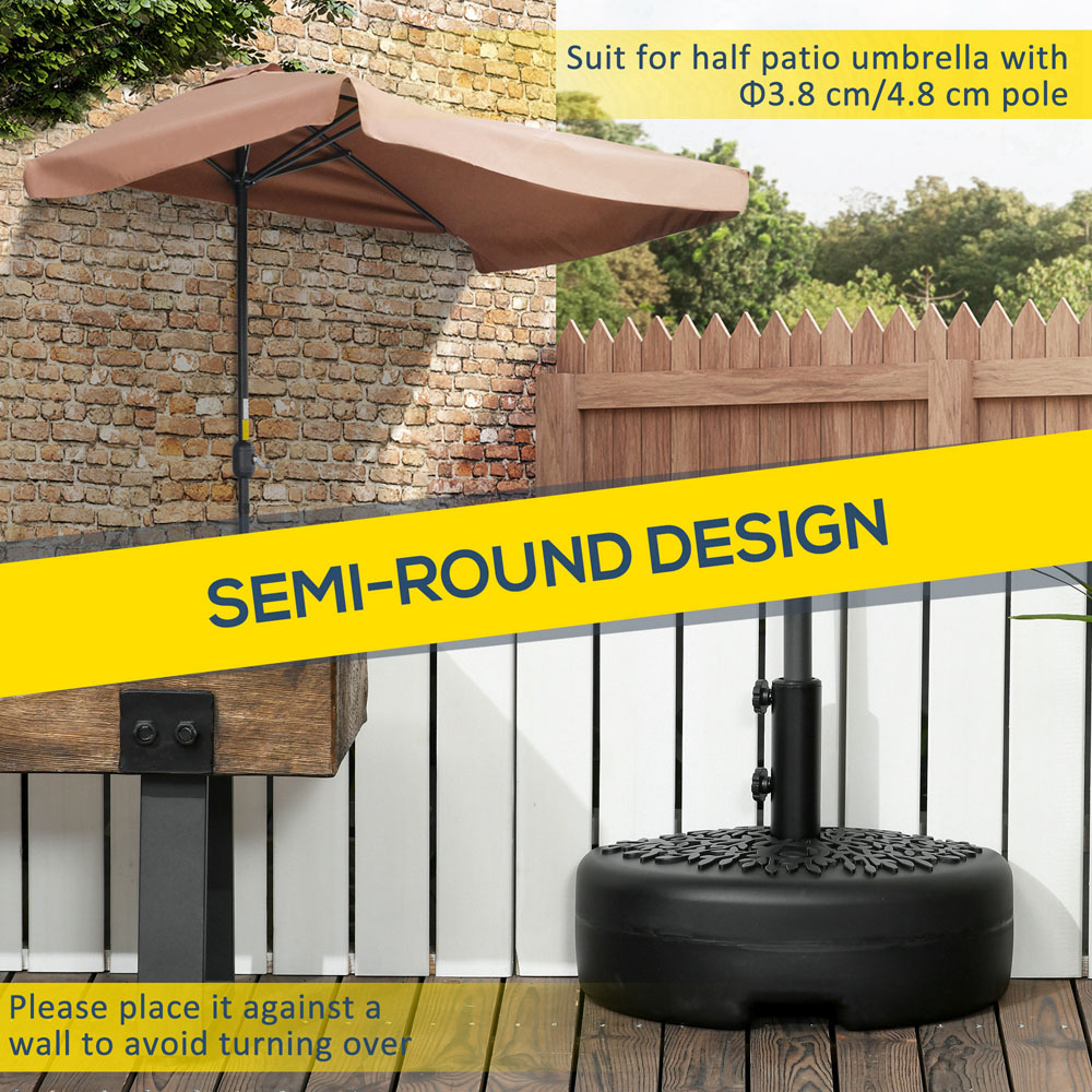 Outsunny Black Half Round Patio Umbrella Base Image 4