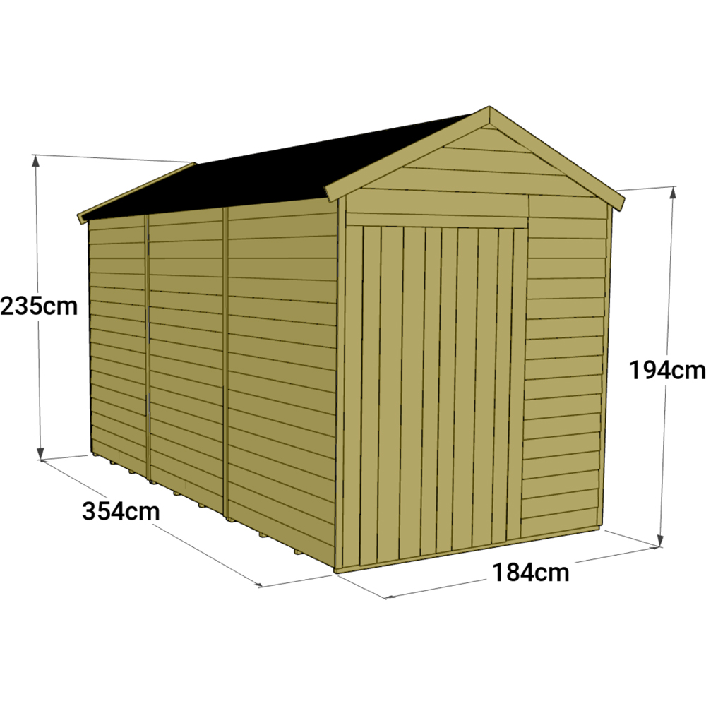 StoreMore 12 x 6ft Double Door Tongue and Groove Apex Shed Image 4