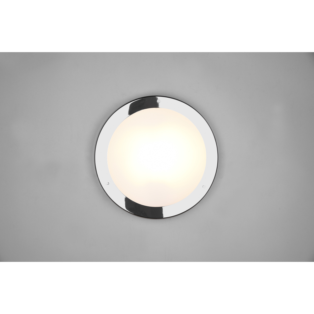 TRIO Condus Nickel Matt and White Opal Glass Ceiling Light Image 3