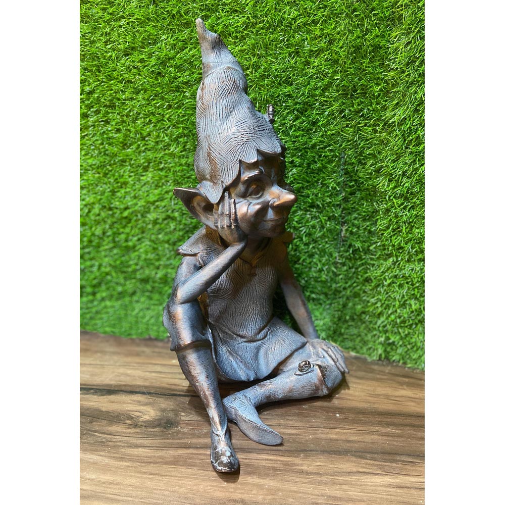 Inspirational Gifting Pixie Sitting Polystone Resin Garden Ornament Image 5