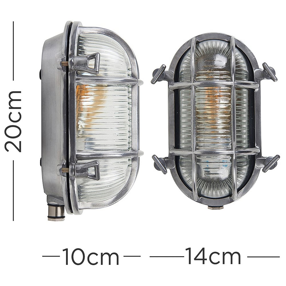 ValueLights Bow Polished Aluminium Outdoor Wall Bulkhead Light Image 9