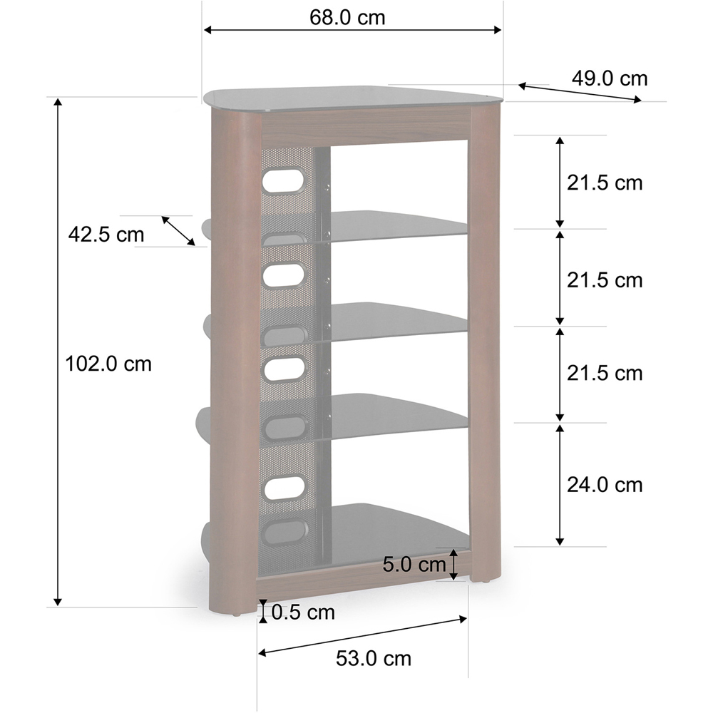 Centurion Supports Zinnia 5 Shelf Black Glass with Walnut Fascia Flat Screen Image 8
