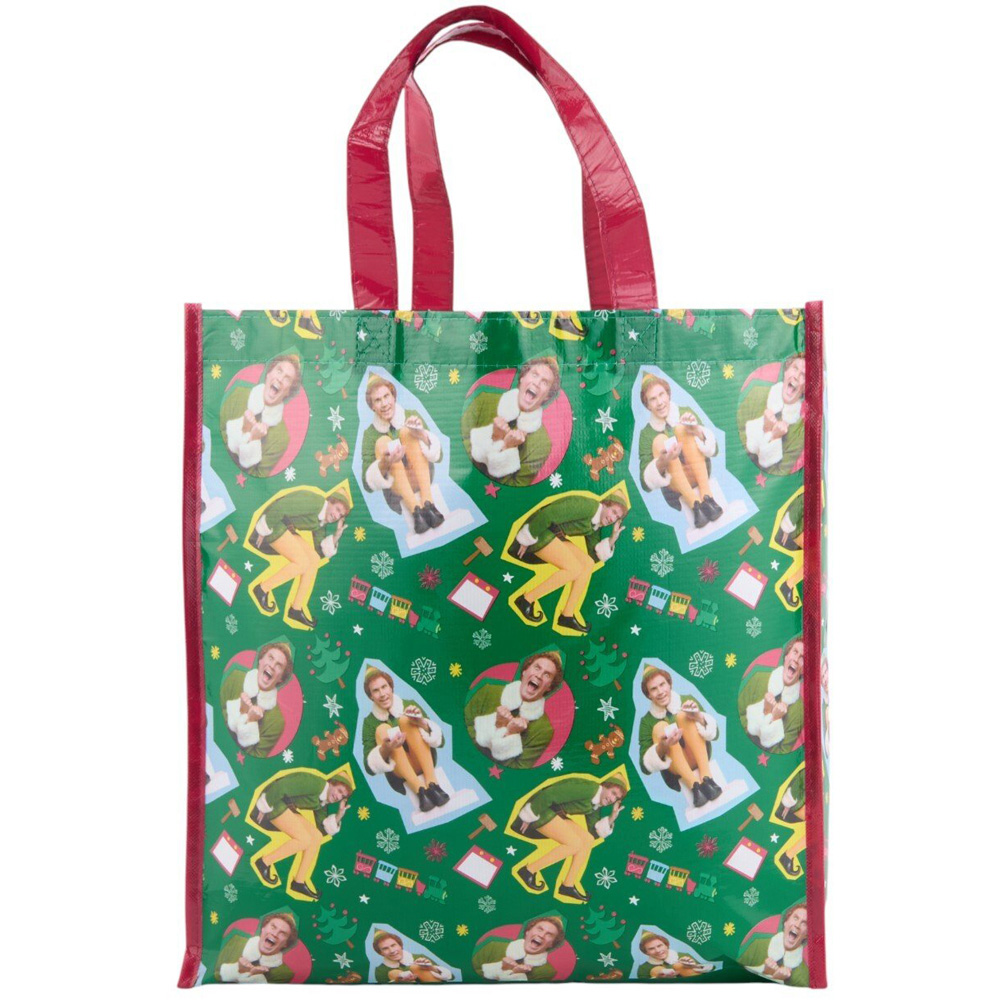 Assorted Elf Christmas Shopper Bag Red or Green Image 5