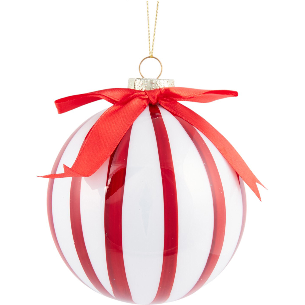 Candy Cane Bauble with Bow Image 4