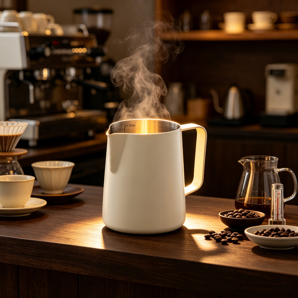 Living and Home White Stainless Steel Milk Frothing Jug 350ml Image 7