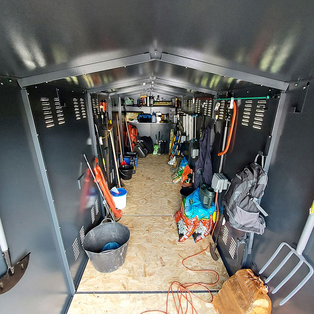 Asgard Centurion 5 x 18ft Double Door Grey High Security Apex Garden Shed Image 5