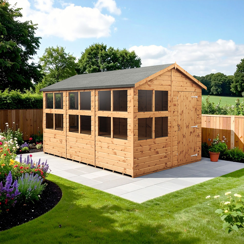 Empire Sheds 8 x 12ft Tongue and Groove Potting Apex Garden Shed Image 2