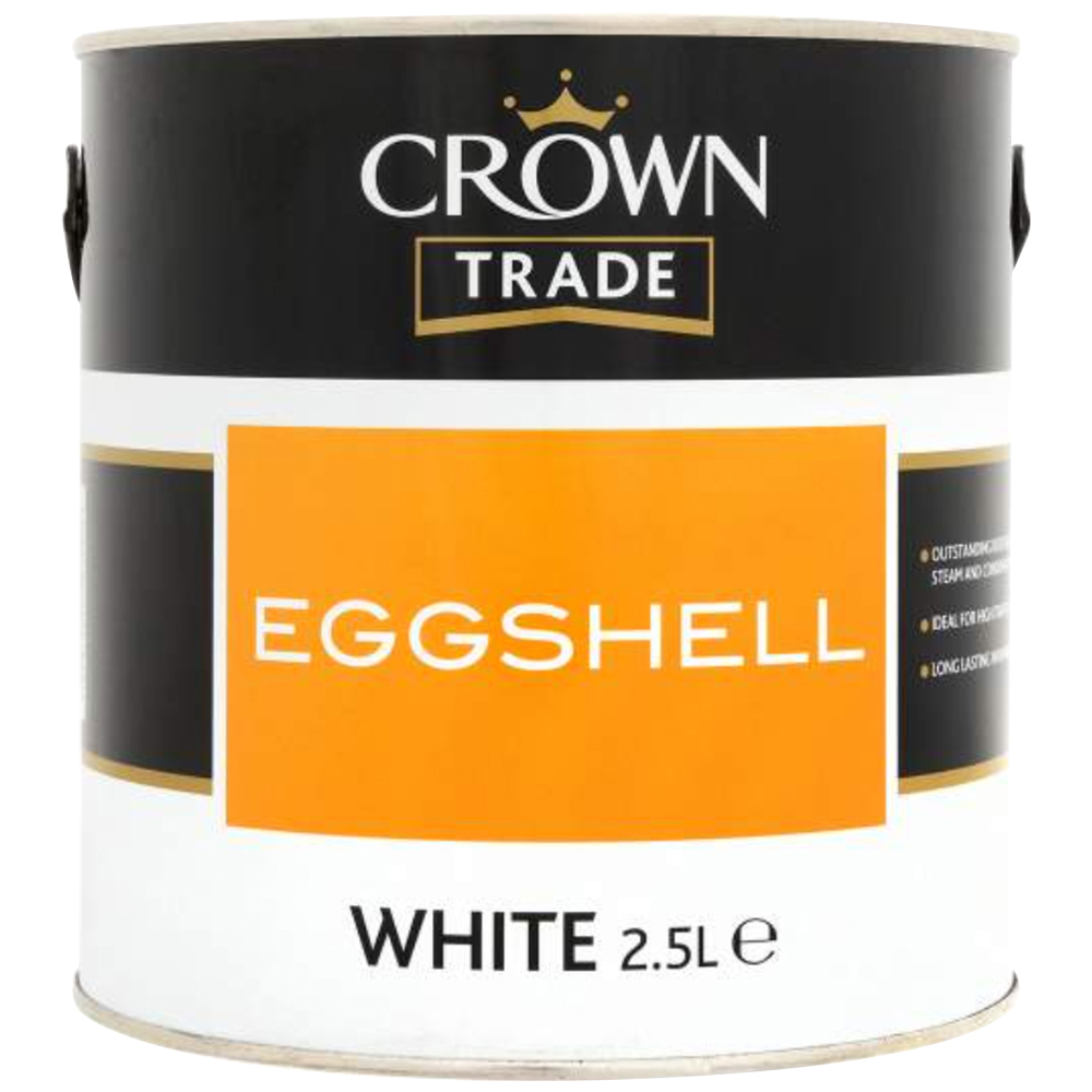 Crown Trade White Eggshell Paint 2.5L Image 2
