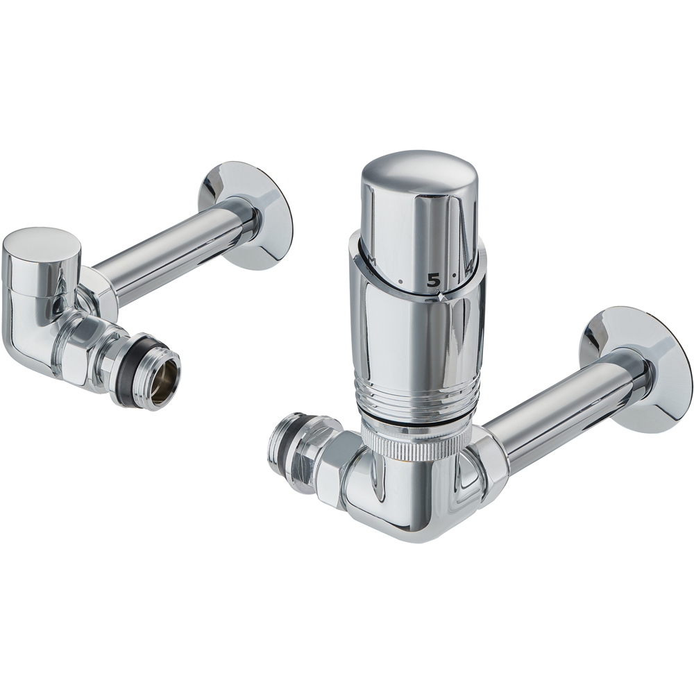 Terma Chrome Pipe Sleeving and Metal Collar Set 130mm Image 3