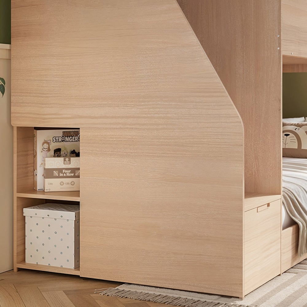 Flair Dreamland Oak Play House Staircase Bunk Bed Image 5