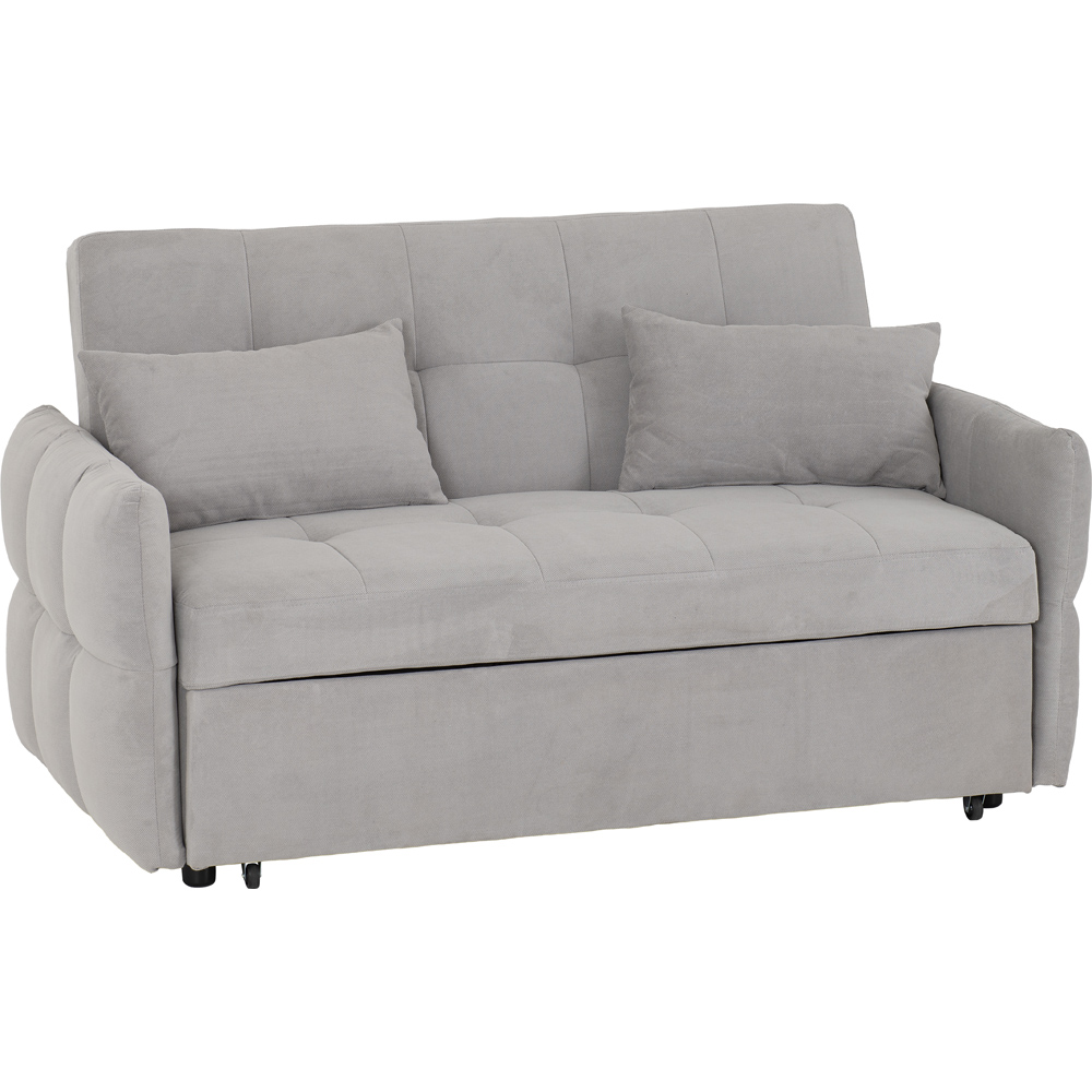 Seconique Chelsea 2 Seater Silver Grey Fabric Sofa Bed Image 2