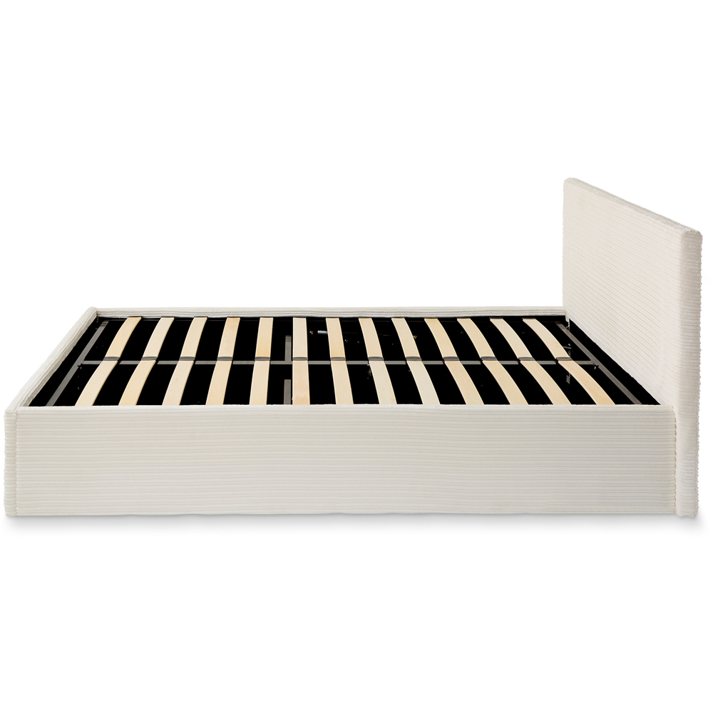 GFW Small Double Cream Corduroy End Lift Ottoman Bed Image 5