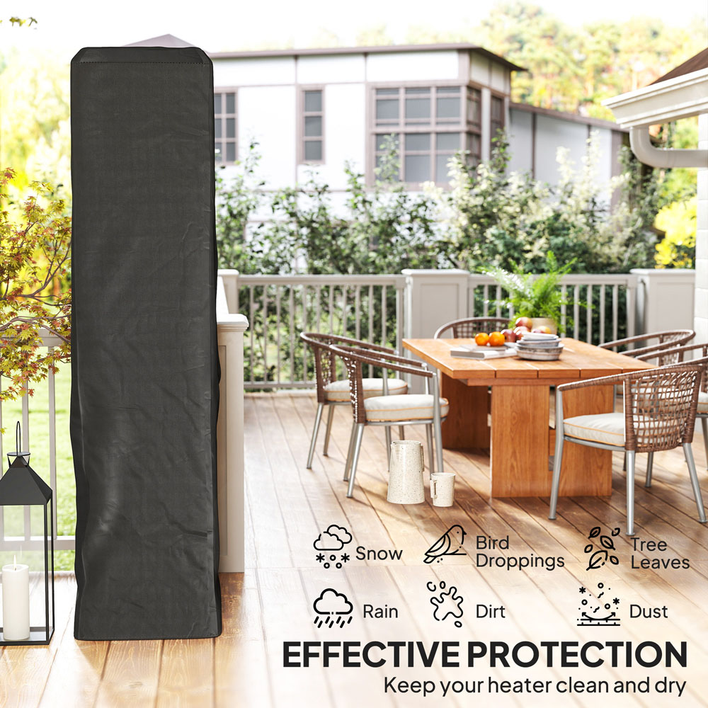 Outsunny Black Heavy Duty Gas Pyramid Patio Heater Cover 222 x 53cm Image 7