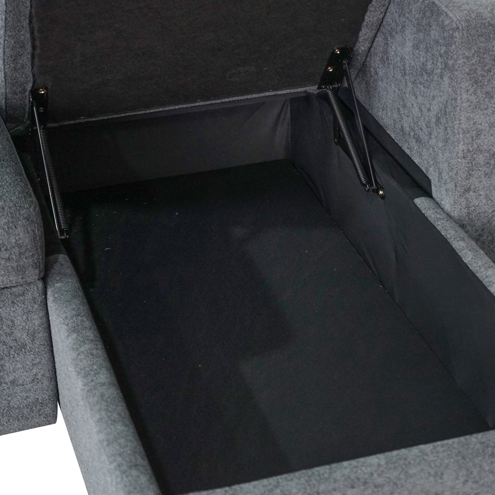 Aspire Nexis 3 Seater Charcoal Right Hand Chaise Corner Sofa Bed Image 6