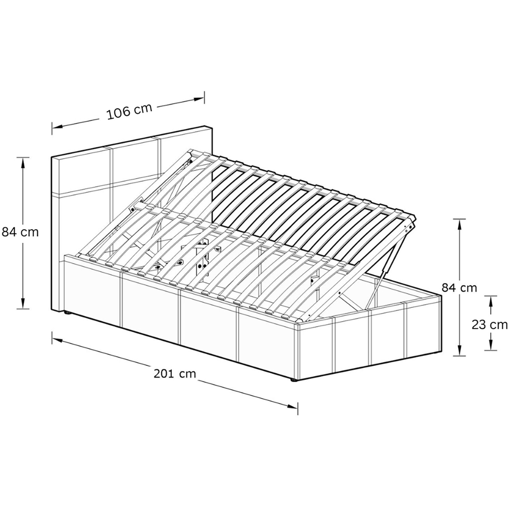 GFW Single Black Side Lift Ottoman Bed Image 9