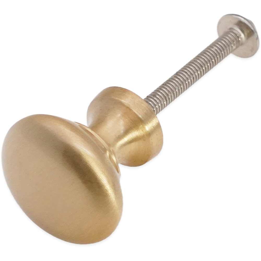 Spira Brass Mushroom Satin Brass Small 25mm Cupboard Knob Image 3