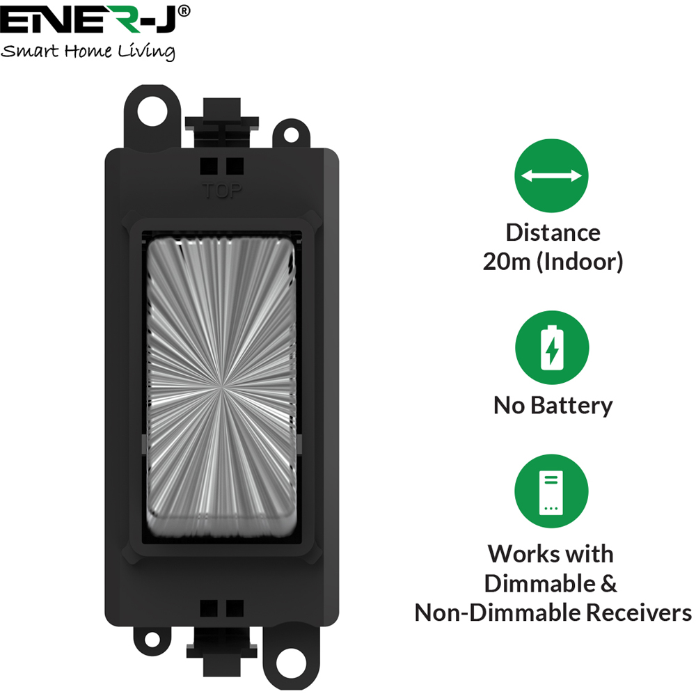 ENER-J Eco Series Satin Chrome Wireless Kinetic Grid Switch Image 5