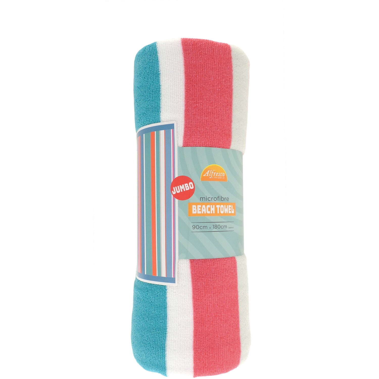 Jumbo Microfibre Striped Beach Towel Multicolour Image 2