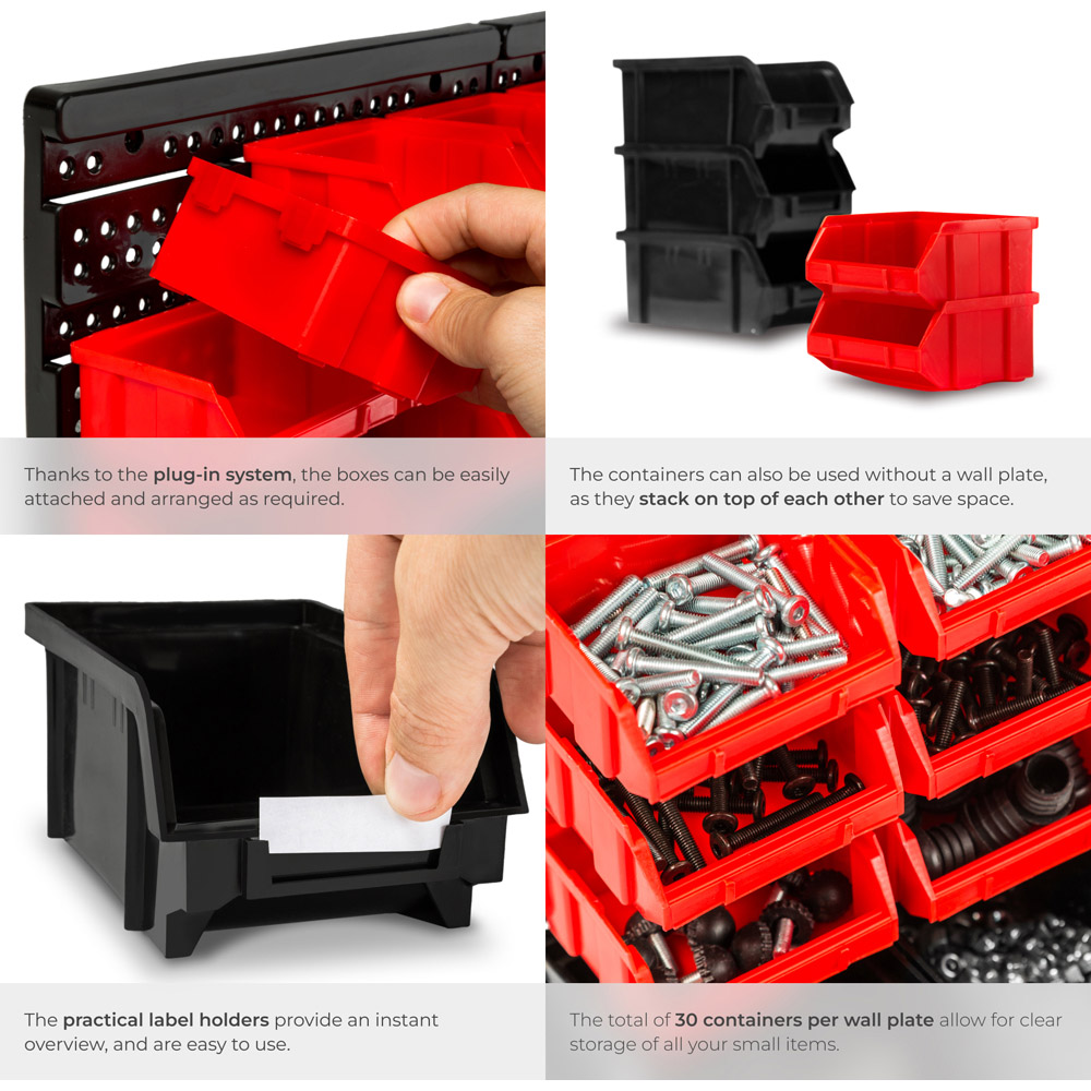 tectake 30 Shelf Wall Mounted Storage Organiser Image 4