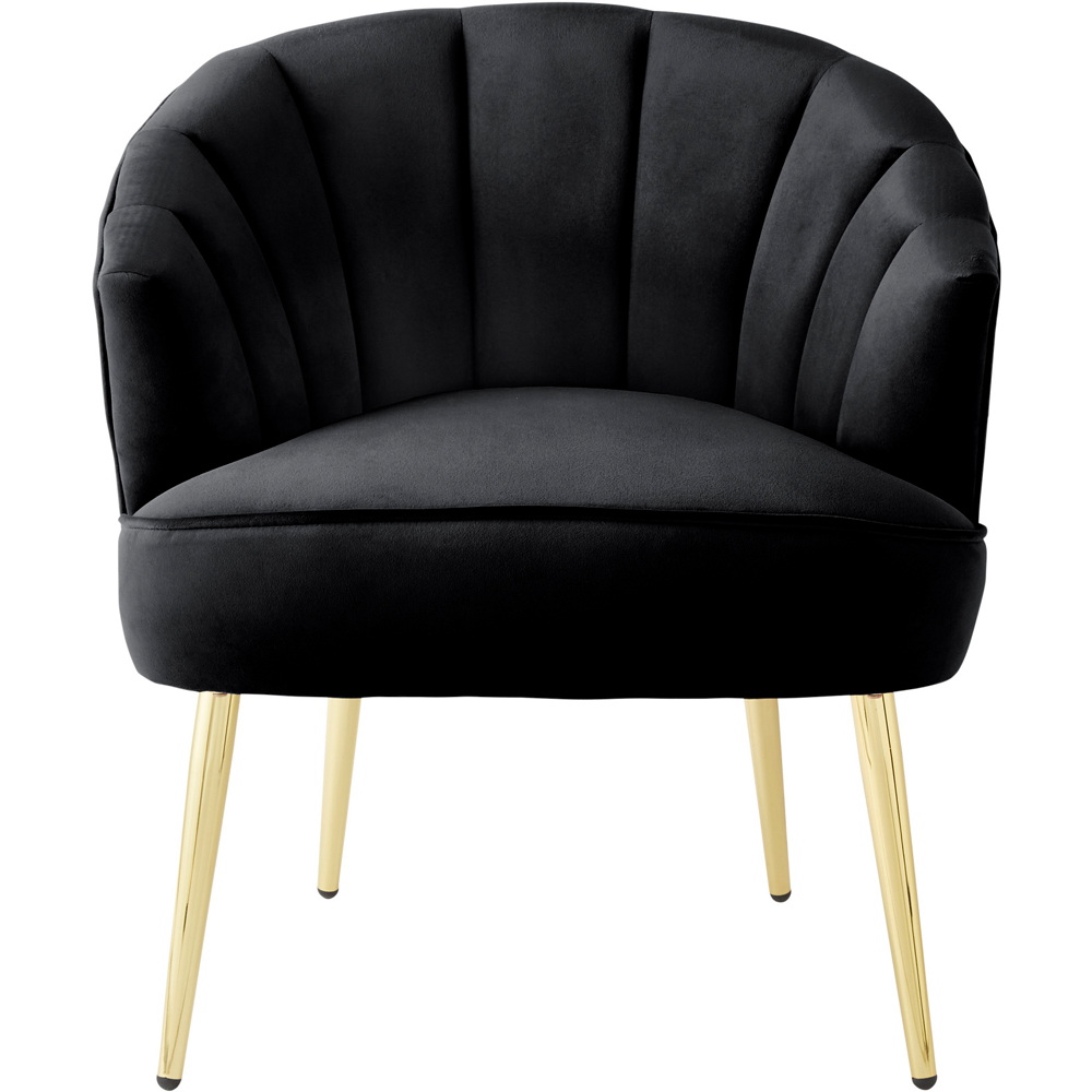 GFW Pettine Black Velvet Scallop Accent Chair Image 3