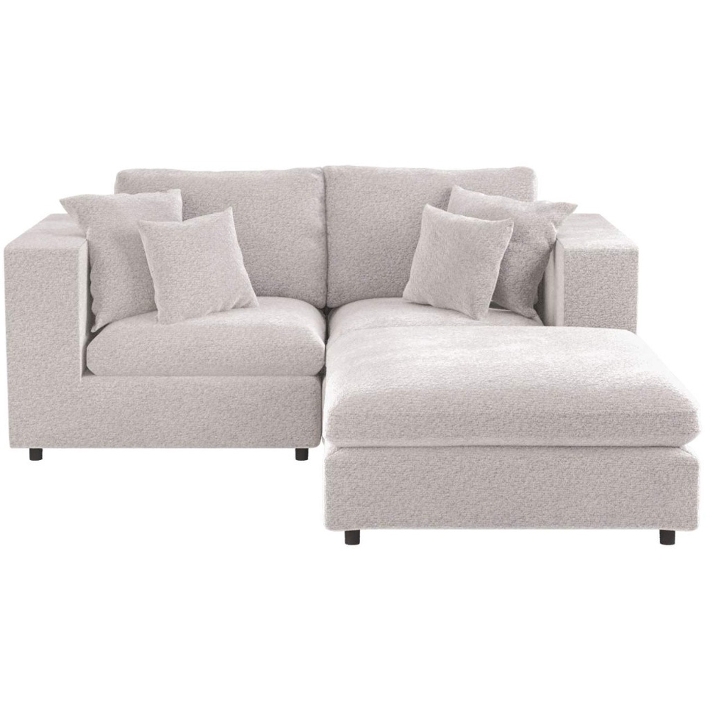 Solace+Co Asher 3 Seater Beige Boucle Sofa with Footstool Image 3