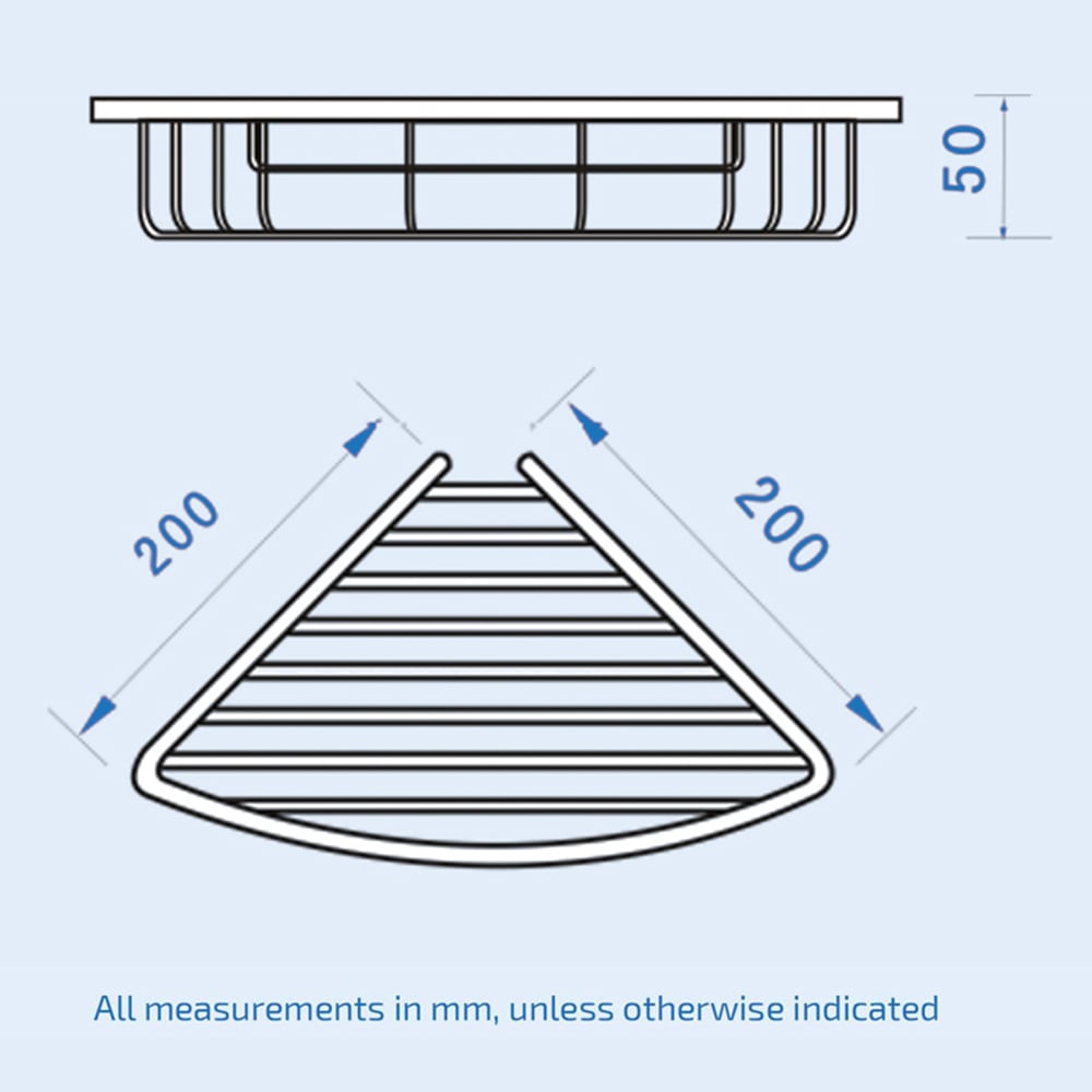 Nes Home Single Shelf Chrome Wired Corner Shower Caddy Image 3
