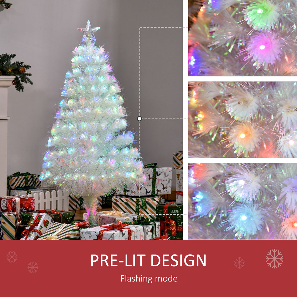 Everglow Fibre Optic LED White Artificial Christmas Tree 4ft Image 5