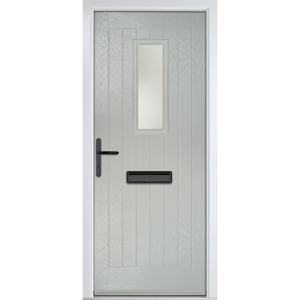 Crystal-Direct Sunningdale Agate Grey GRP Clear Glass Right Hand Open Front Door 2090 x 920mm Image 1