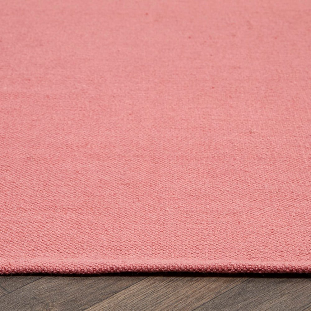Hug Rug Coral Pink Plain Woven Rug 80 x 150cm Image 3
