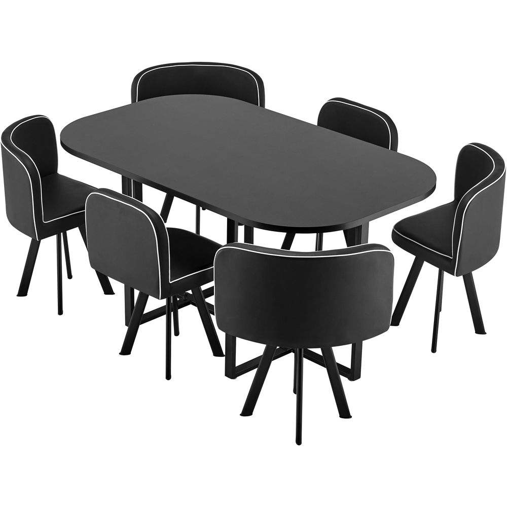 Comfy Living 6 Seater Dining Set Black Image 2
