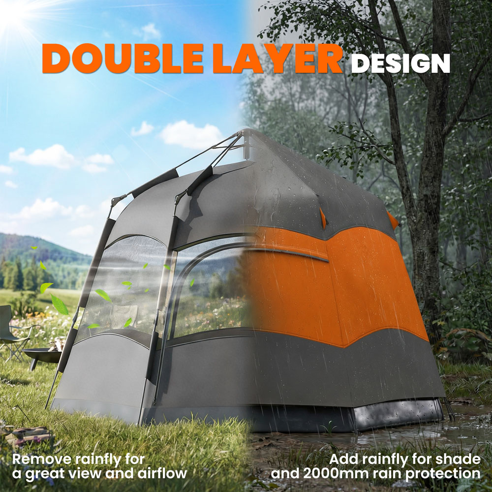 Outsunny Double Layer Portable Pop-Up Tent with Rainfly Image 5