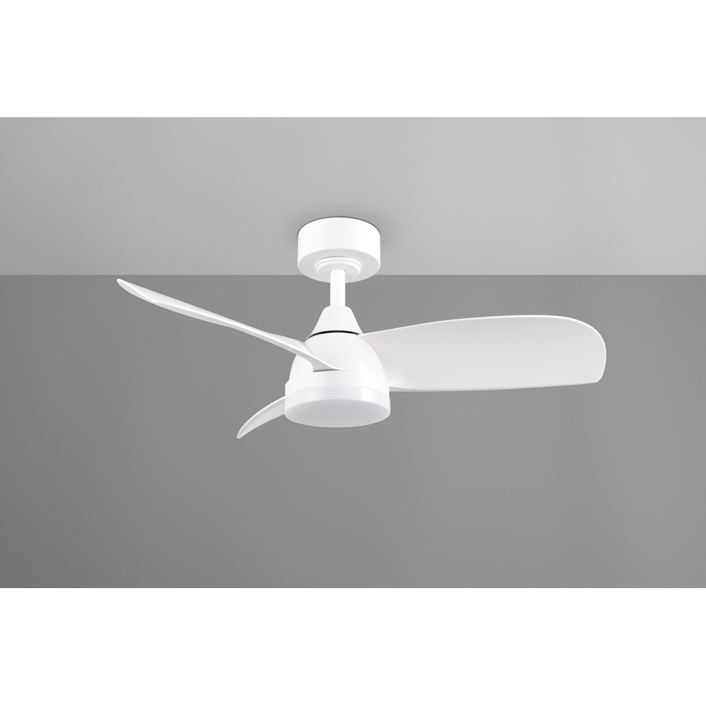 TRIO Helsinki Matt White Ceiling Fan with Integrated LED Light Image 6