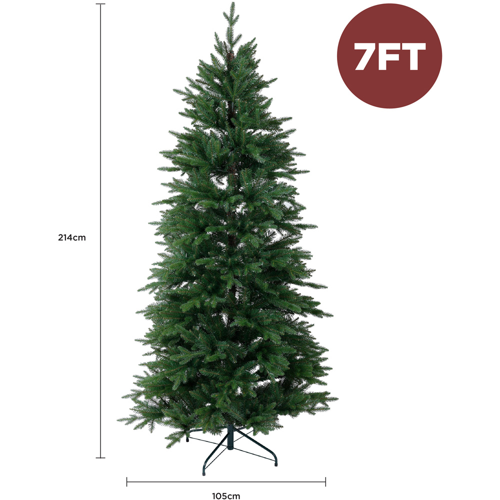 Charles Bentley Luxury Slimline Hinged Artificial Christmas Tree 6.9ft Image 6