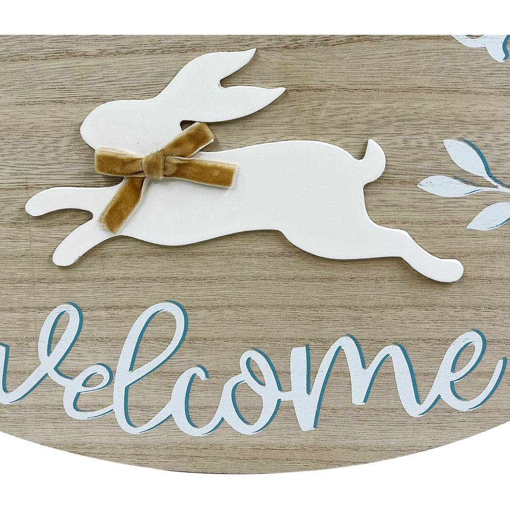 Welcome Spring Bunny Plaque - Brown Image 4