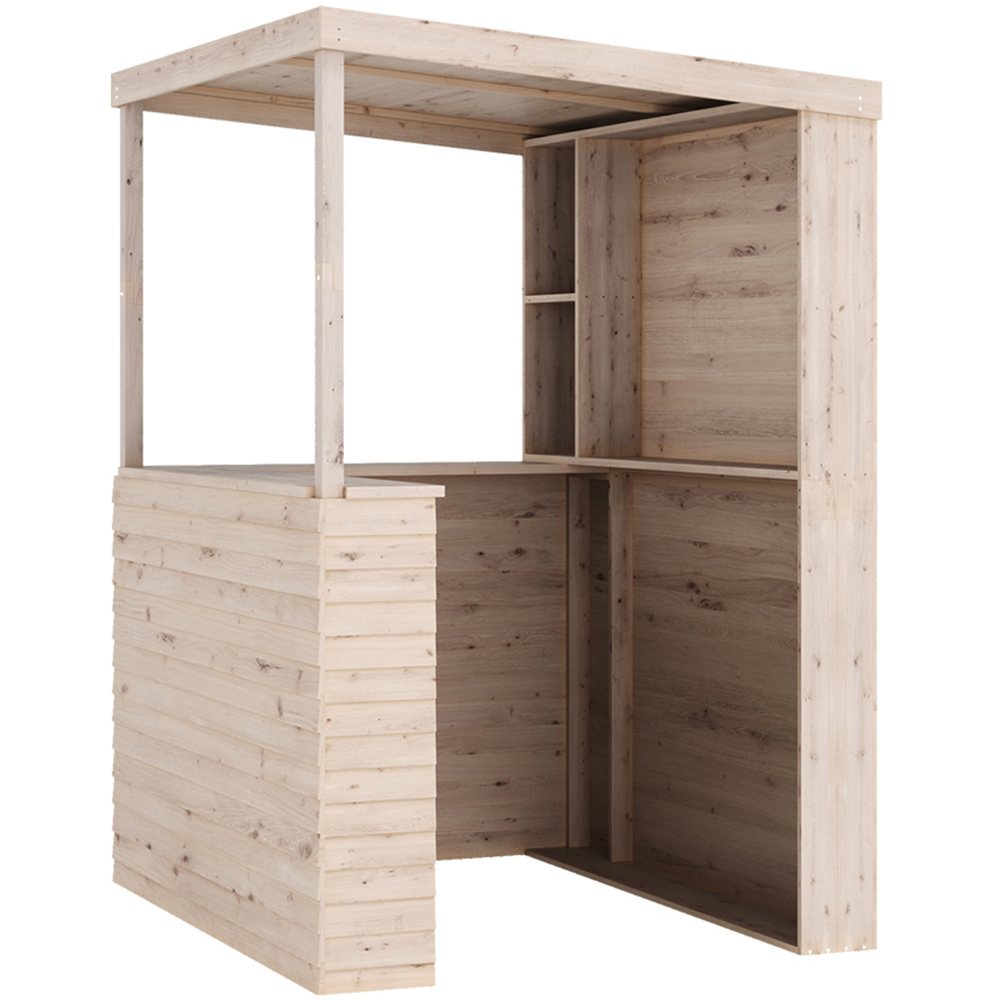 Living and Home 6.2 x 4.6ft Retro Wood Garden Natural Bar Image 2
