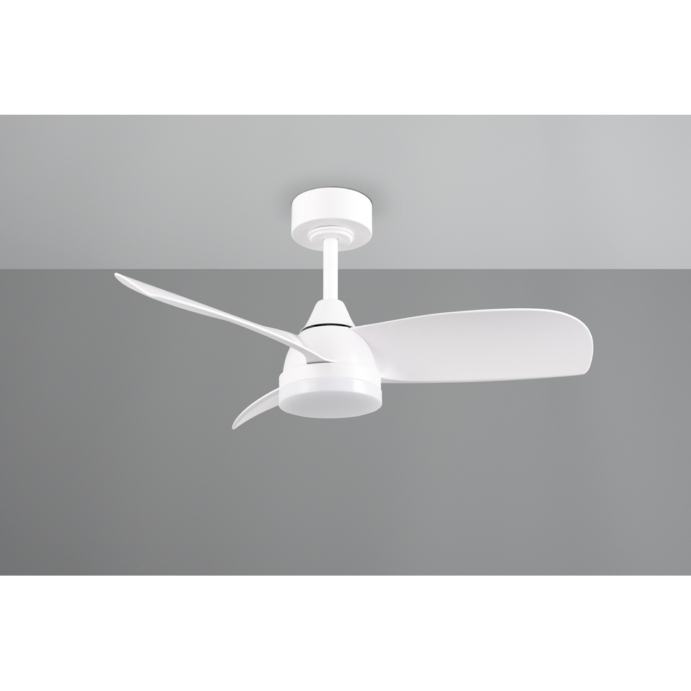 TRIO Helsinki Matt White Ceiling Fan with Integrated LED Light Image 7