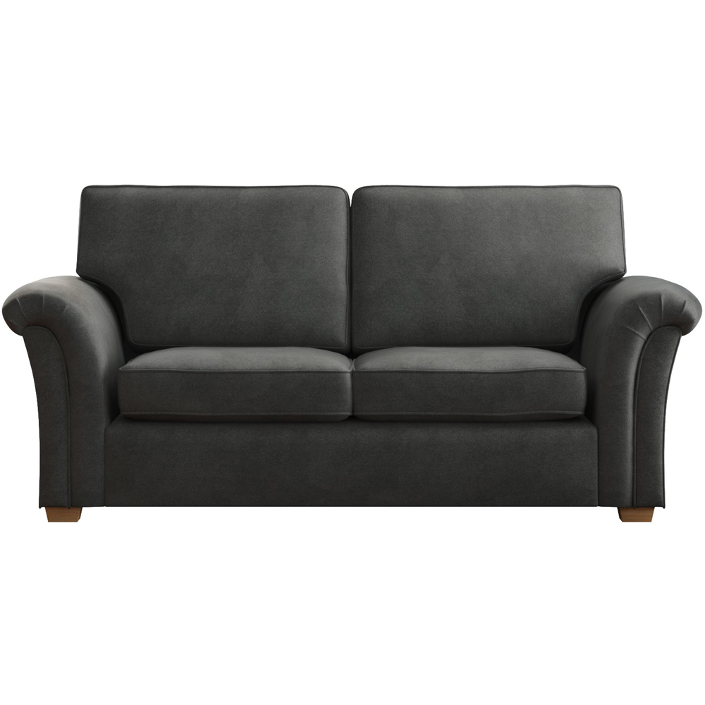 Castleacre 3 Seater Steel Plush Velvet Fixed Back Sofa Image 3