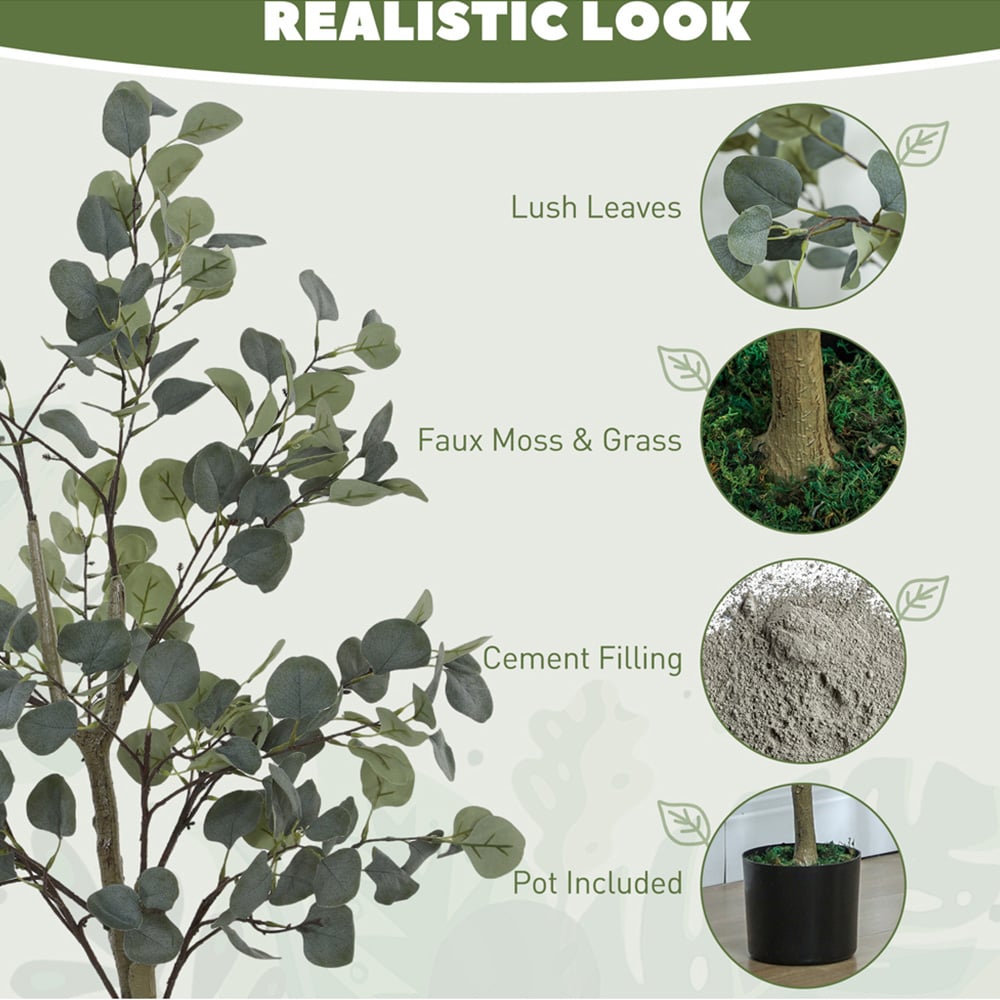 Portland Artificial Silk Eucalyptus Plant 150cm Image 4