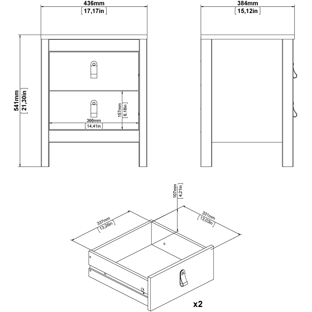 Madrid 3 Piece Jackson Hickory Oak Bedroom Furniture Set Image 7