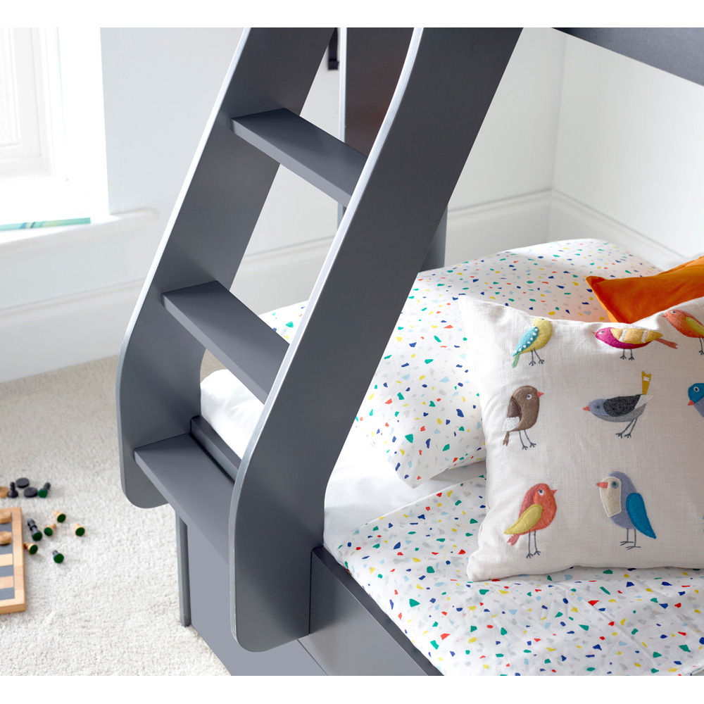 Bedmaster Oliver Triple Sleeper Onyx Grey Storage Bunk Bed with Spring Mattresses Image 6