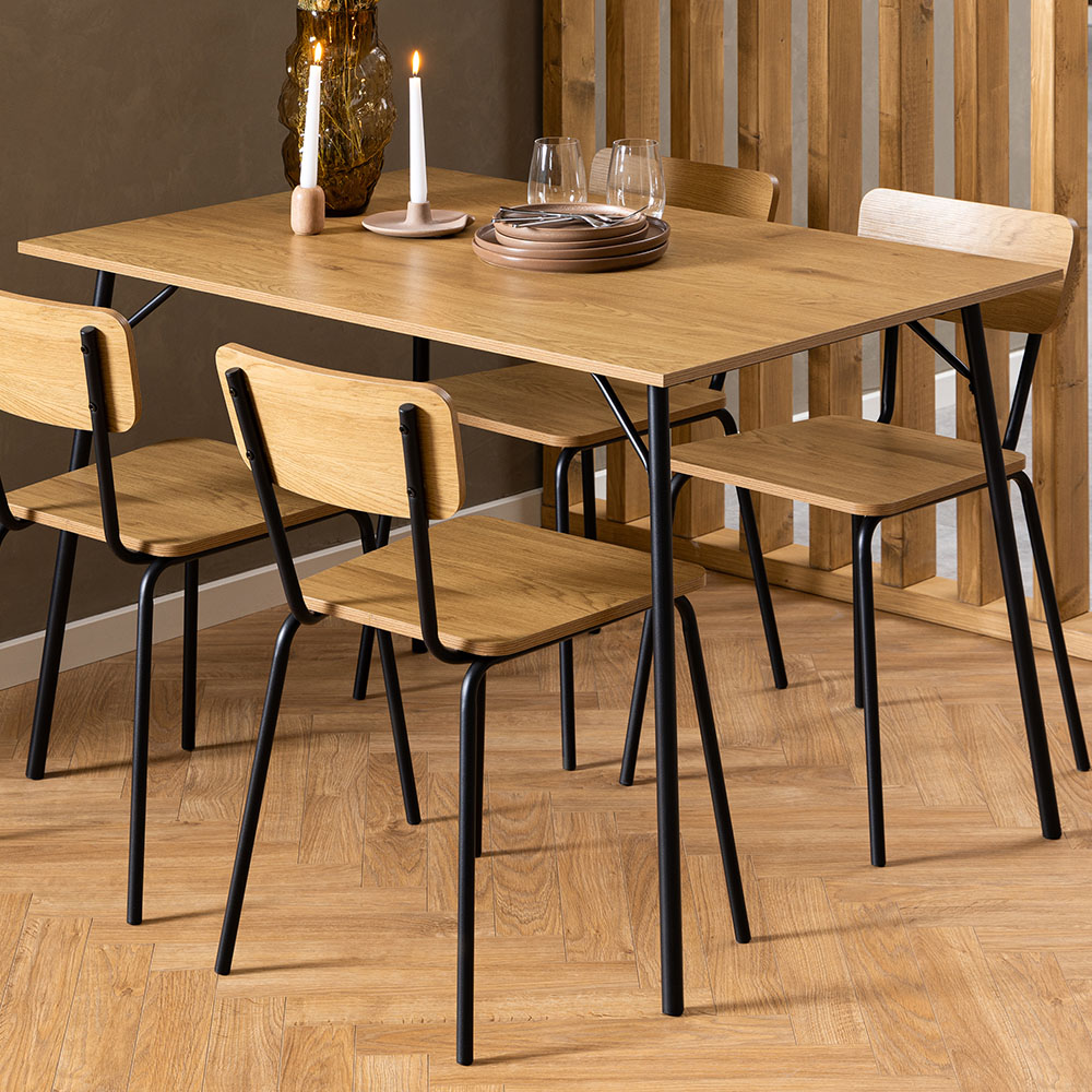 Florence Peru Dining Table Black and Oak Image 1